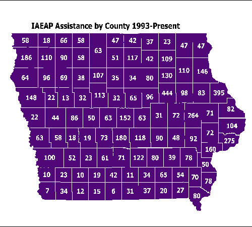 IEAP Assistance by Iowa County 1993 to Present