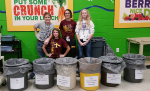 Bloomfield Community School District students participating in a food waste sort.